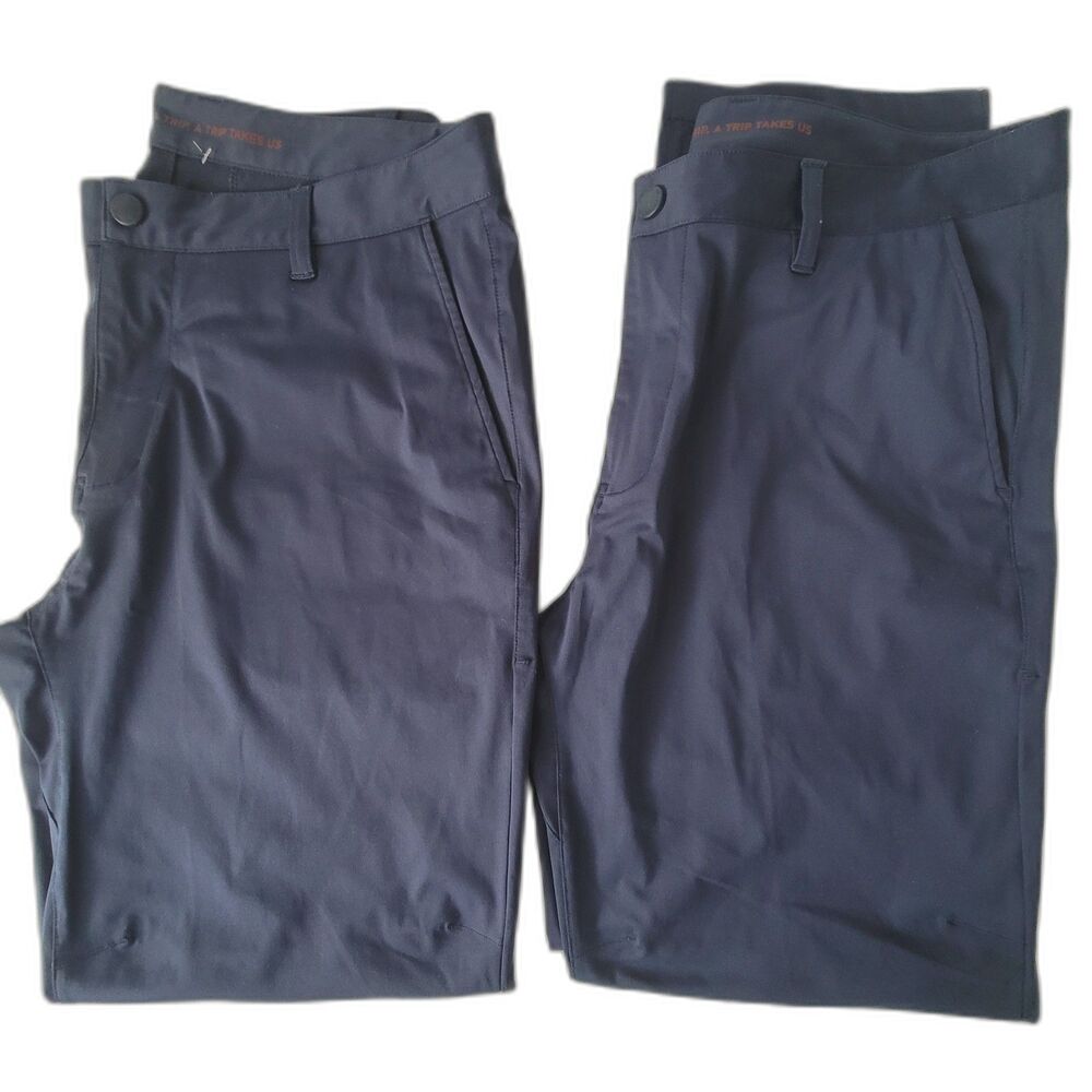 Lot Of 2 Rhone Commuter Pants Mens Chino Performance Golf Size 34x29 Blue